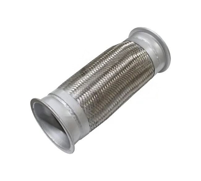 Гофра глушителя SHACMAN X3000 L=350 D=120 (прямая, под 2 хомута, в оплетке) / Импорт