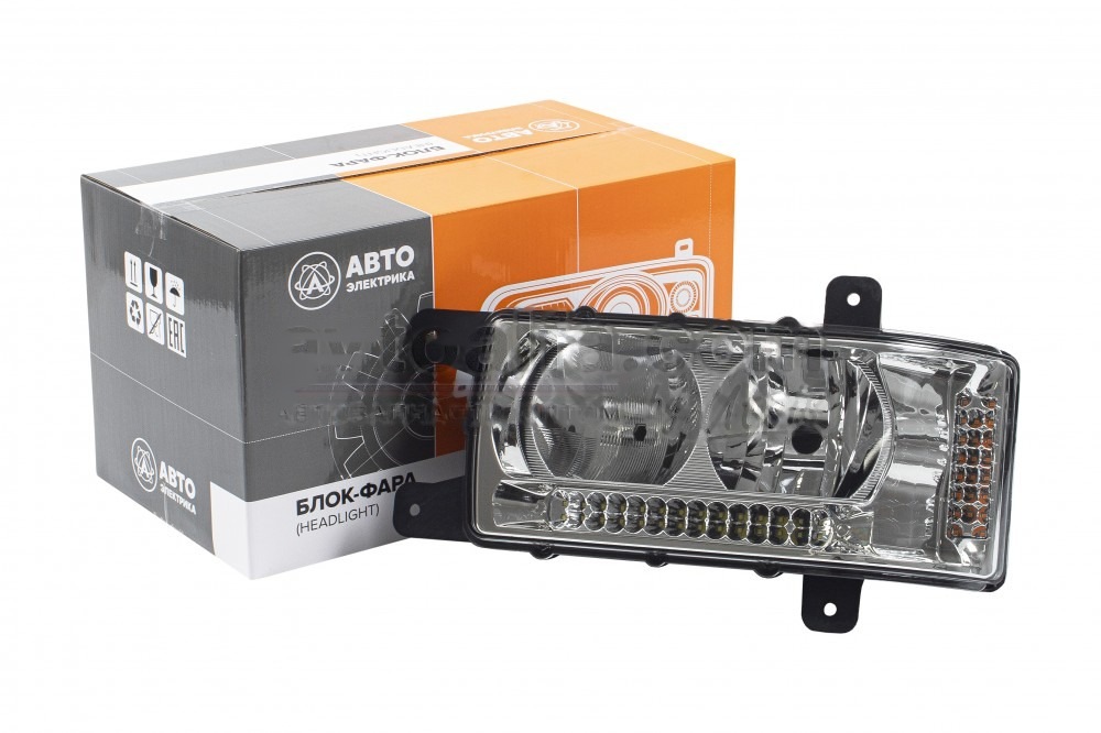 Блок-фара левая со светодиодами и ДХО КАМАЗ-6520, 6511, 4308 (AVTOELECTRICA)