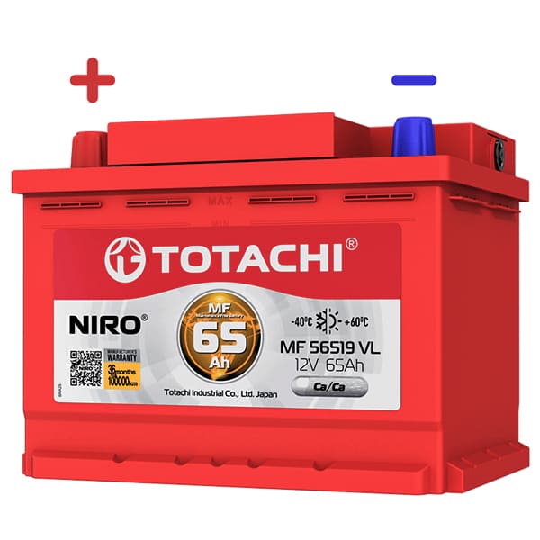 АКБ-6СТ-65 (635А) п/п TOTACHI NIRO пр-во Япония 242х175х190 (обслуж)