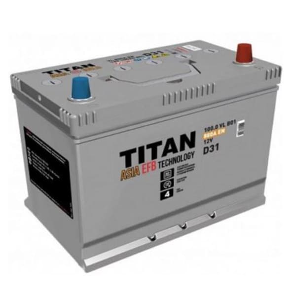 АКБ-6СТ-100 (850А) о/п TITAN ASIA EFB Н.Новгород 304х171х221 (не обслуж)