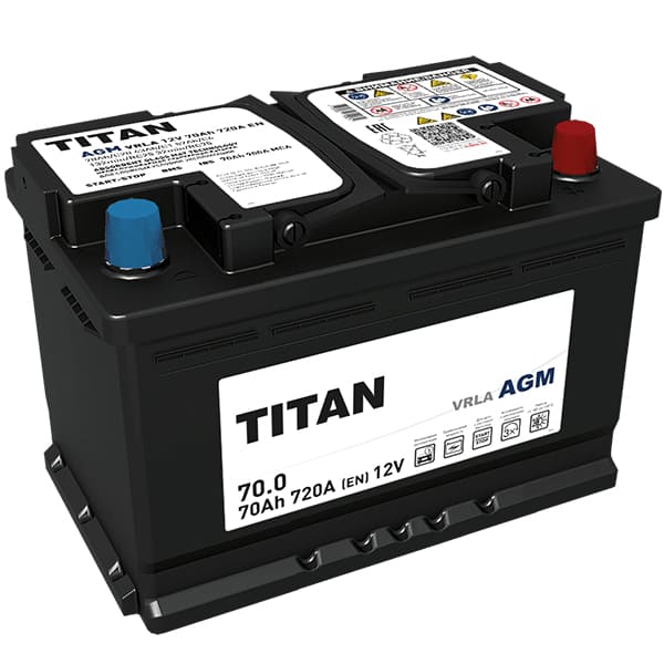 АКБ-6СТ-70 (720А) о/п TITAN AGM Н.Новгород 278х175х190 (не обслуж)