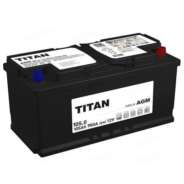АКБ-6СТ-105 (960A) о/п Titan AGM Н.Новгород 394x175x190 (не обслуж)