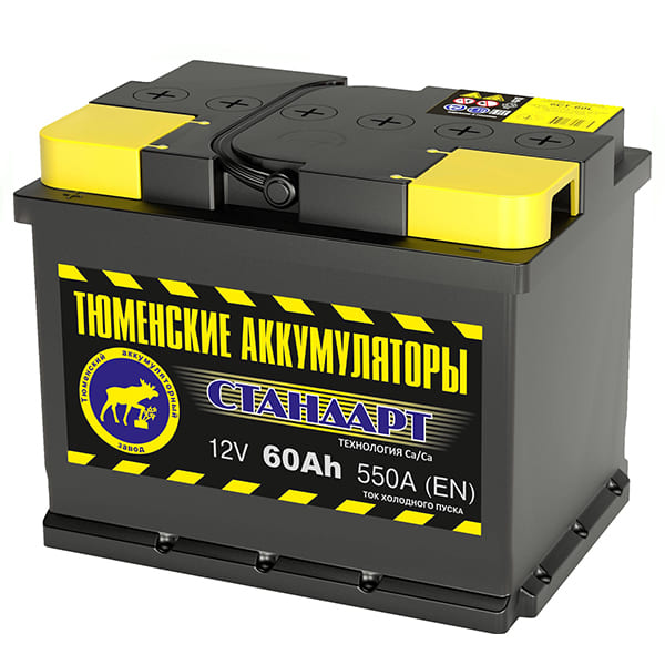 АКБ-6СТ-60 (550А) п/п "СТАНДАРТ" Тюмень 242х175х190 (обслуж)