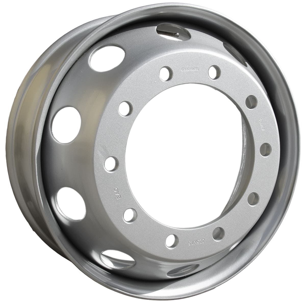 7.5*22.5 ET165 10*335 D281 16мм (уп) BRONKES серебристый внутр./вент.