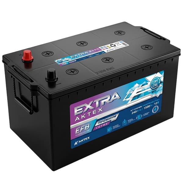АКБ-6СТ-240 (1500А) о/п АКТЕХ EXTRA PREMIUM EFB 518х274х240 (плоская крышка)
