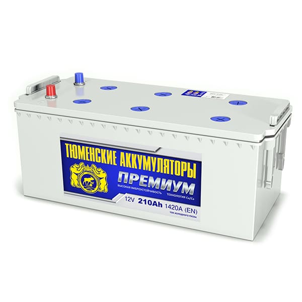 АКБ-6СТ-210 (1420A) п/п "ПРЕМИУМ" (конус) Тюмень 518х228х238 (обслуж)