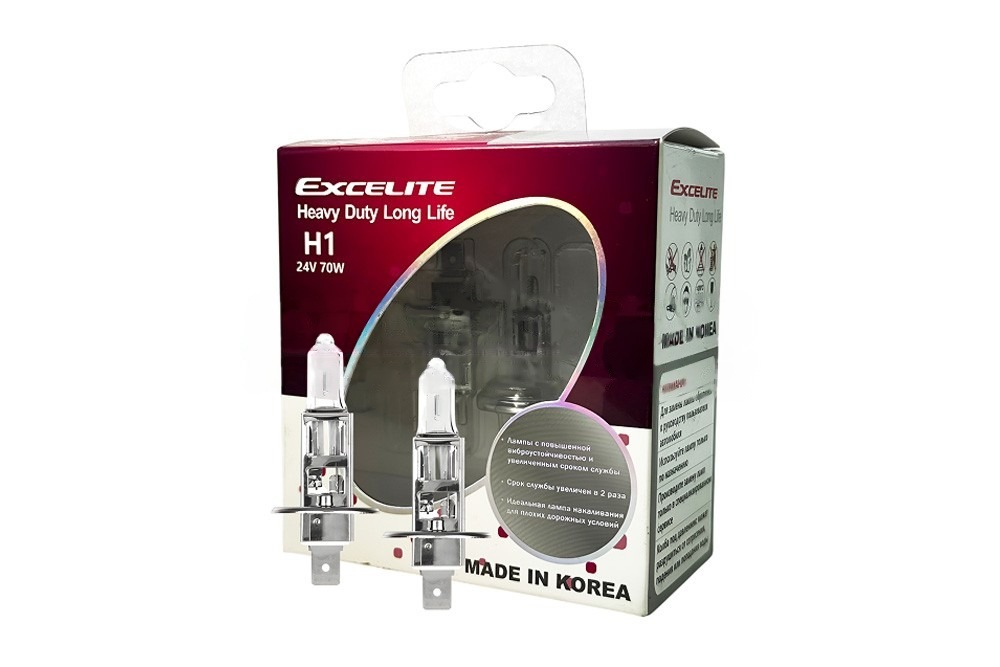 Лампа галогеновая КАМАЗ (H1 HD LL 24V 70W P14,5s компл 2 шт)
