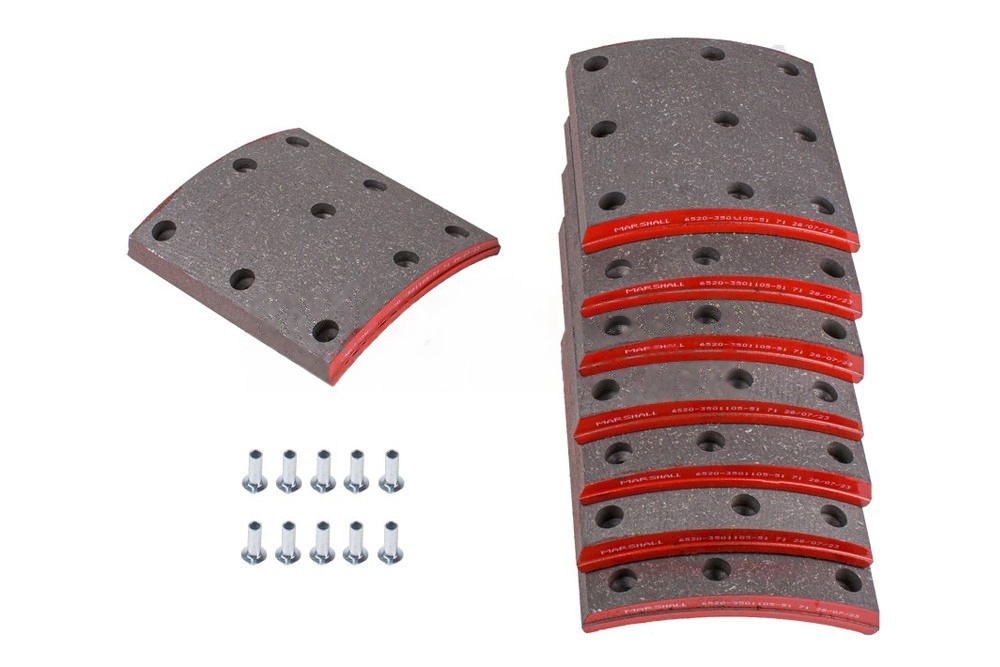 Накладки тормозные комплект (ном.) (с заклеп.) (9 отв.) о.н. 6520-3501105-51 (M2149949)